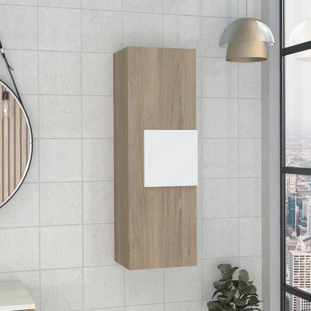 Vanguard Medicine Cabinet Three Shelves And Single Door Pearl White Finish rta muebles colombia