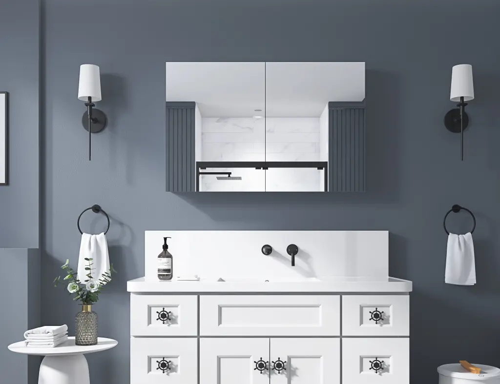 40 W X 26 H Surface Frameless Mirror Medicine Cabinet Beveled Mirror w1272-deen