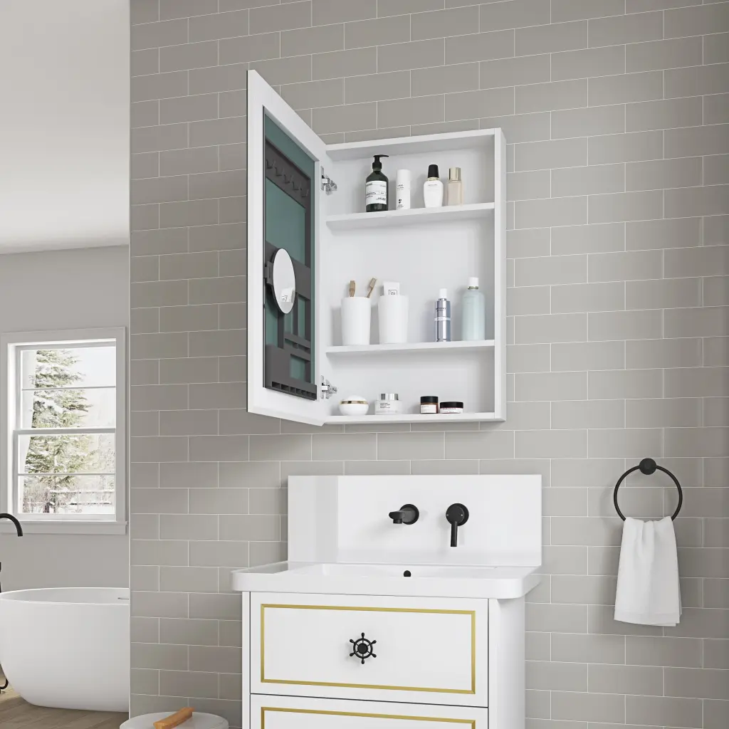20x30 Inch Bathroom Mirror Medicine Cabinet Wooden Door Wall Mounted w928 dongtu group