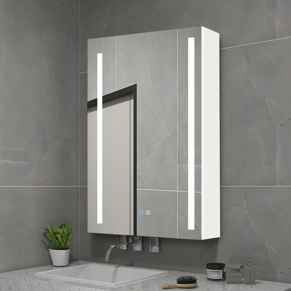 30X20 Inch LED Bathroom Medicine Cabinet Surface Mounted Mirror w995 bestgo