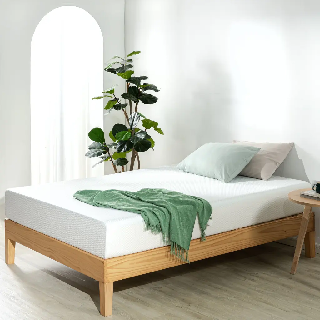 Full 8 Inch Gel Memory Foam and Green Tea Mattress White b2722 crown comfort