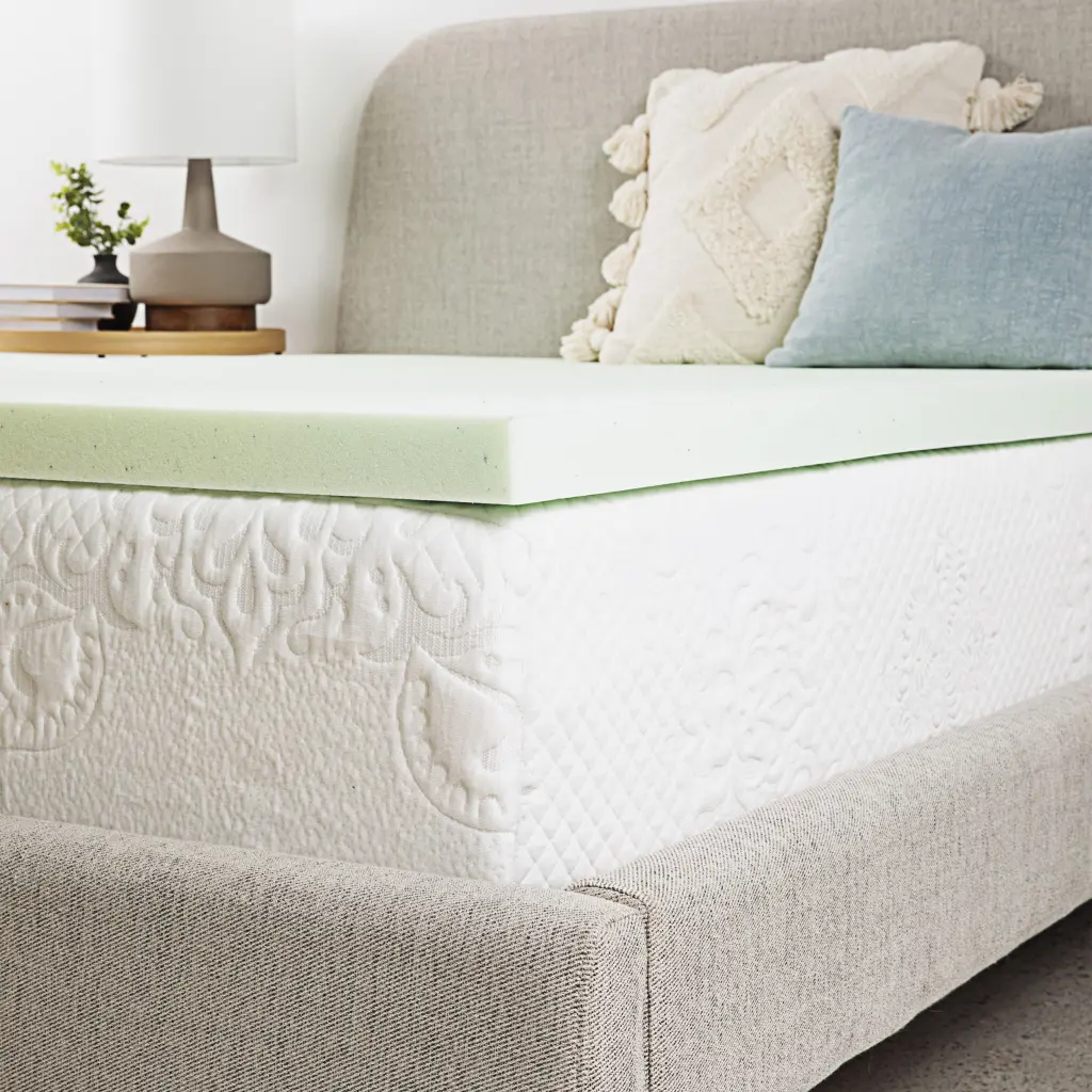 2 Inch Short Queen Size Cooling Gel Memory Foam Mattress Topper Light Grey bridgevine home