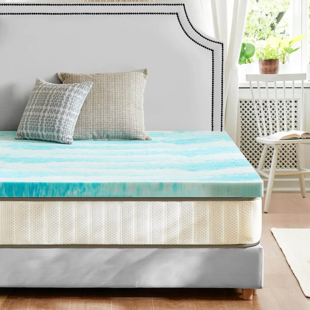 Memory Foam Cooling Gel Swirl Infused Bed Topper Back Pain 2 Inches w2201