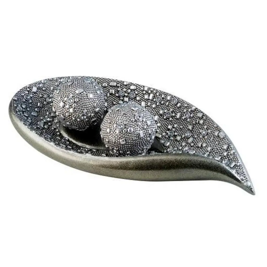 19.5 Inch Polyresin Decorative Bowl Twilight Shiny Metal Finish california home