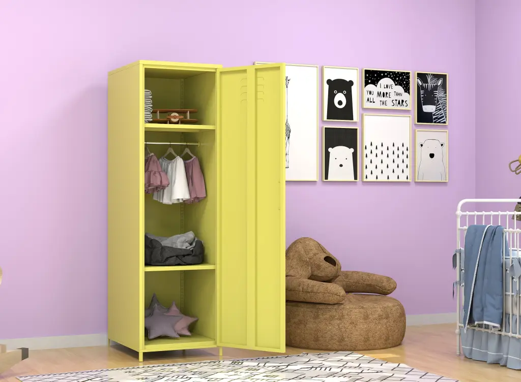 One Door Yellow Steel Storage Cabinet Metal Cabinet Home Office Or Garage rnb