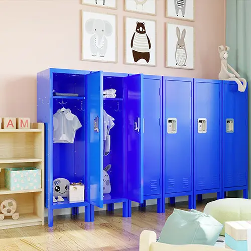 Single Door Tall Metal Locker Retro Industrial Style Storage Cabinet xingdu store