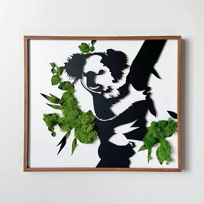 Koala Moss Metallic Wall Art Green Ferrous Metal Home Decor rnb