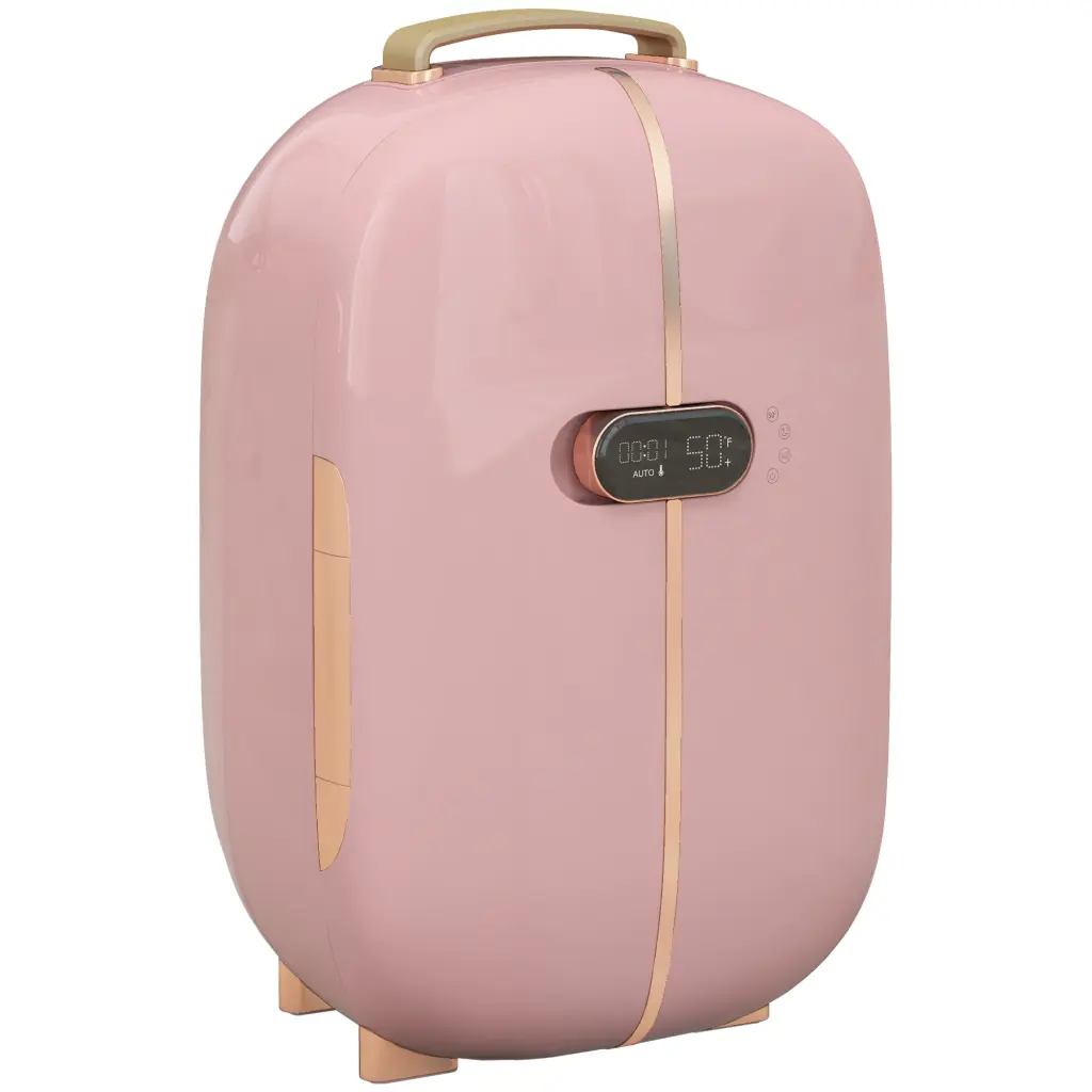 Homcom 12L Mini Skincare Fridge LED Display Travel Friendly Cosmetic Cooler aosom business