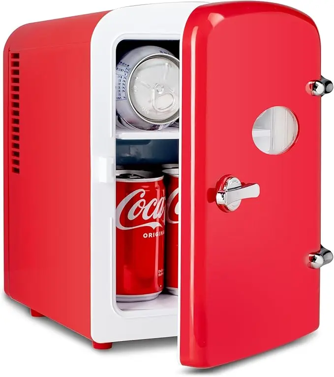 4L Travel Mini Fridge Warmer And Cooler Six 12Oz Cans Portable w1134dhs
