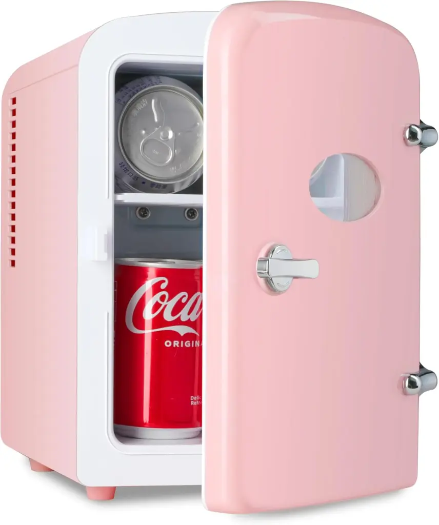4L Travel-Friendly Mini Fridge Warmer and Cooler 6 Cans Space-Saving Refrigerator w1134dhs