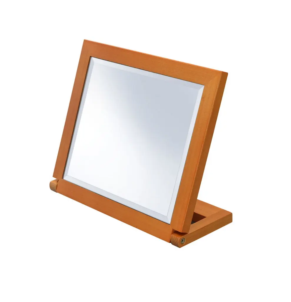 8 Inch Tall Walnut Finish Polyresin Customizable Makeup Mirror california home