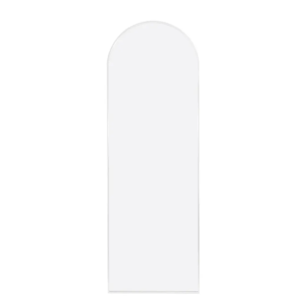 White 65x22 Inch Metallic Arch Stand Full Length Mirror Classic MDF huovtr