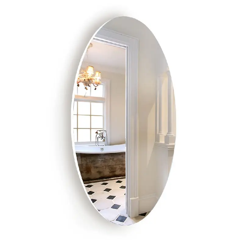 25 Inch Frameless Beveled Wall Mounted Bathroom Mirror HD Makeup Mirror smarthome furniture