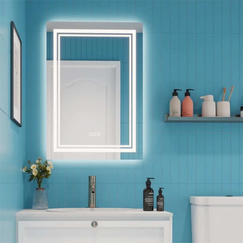 Led Bathroom Mirror 32 X 24 Front And Backlight 5 Mins Defog 5Mm t3177