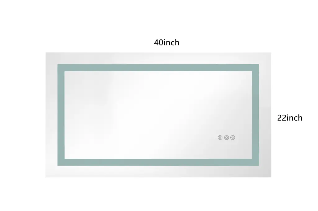 40 X22 Inch Dimmable LED Bathroom Mirror Front and Backlight w928 dongtu group