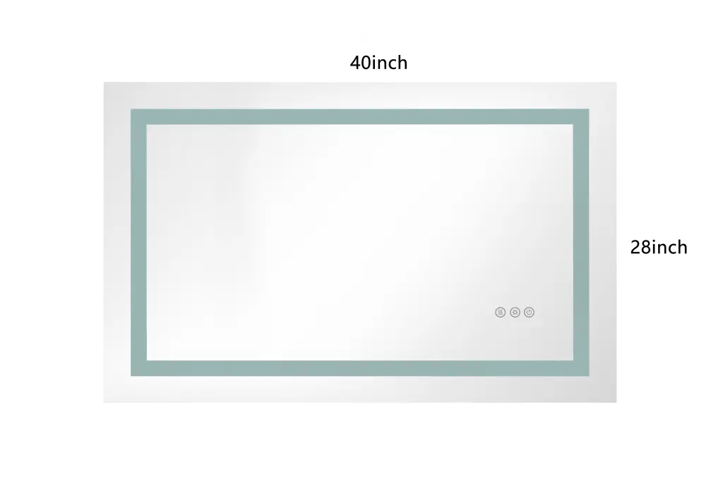 40 X28 Inch LED Bathroom Mirror Front And Backlight Dimmable w928 dongtu group