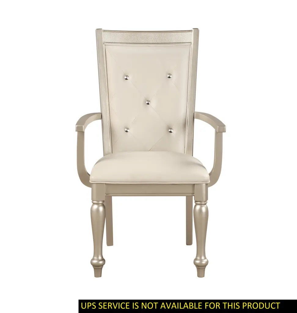 Modern Shiny Metal Finish Arm Chairs 2Pc Set Glass Button Tufted Chair Living Room Seating kanepe