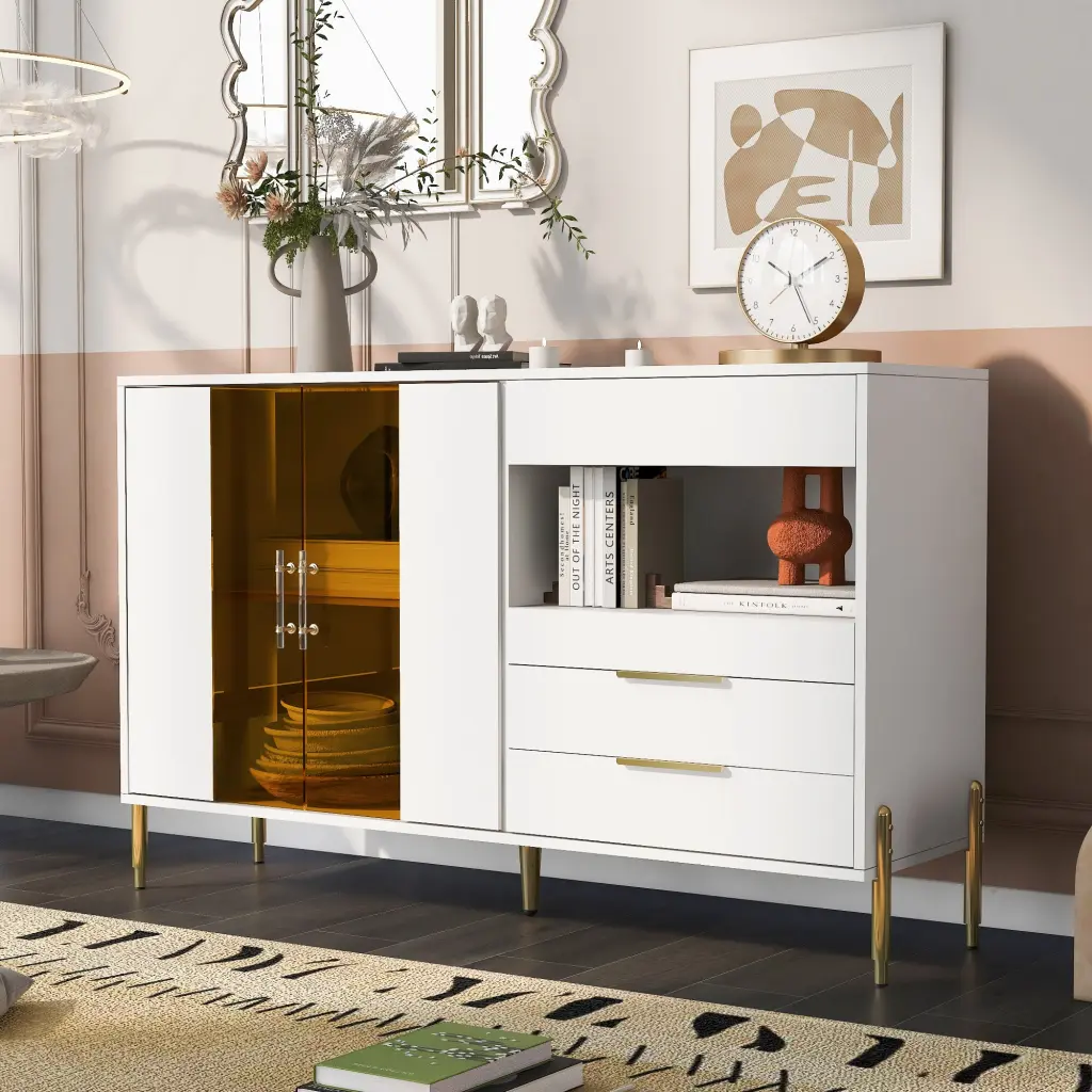 Storage Cabinets Acrylic Doors Light Premium Modern Storage Cabinet u_style