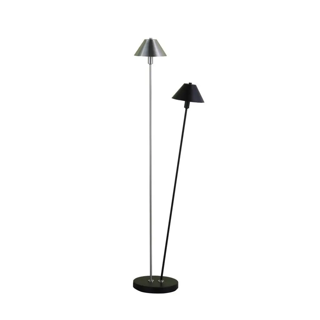 47.5 Inch LED Double Geometric Matte Powder Black Silver Light Fixture california home