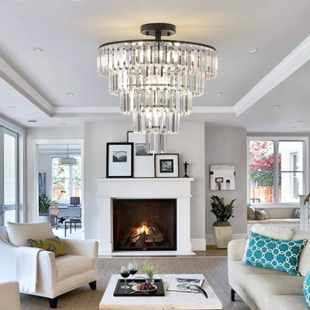 Modern Style Black Large Glass Chandelier, Same As W1340110374 L5011 lighting commune