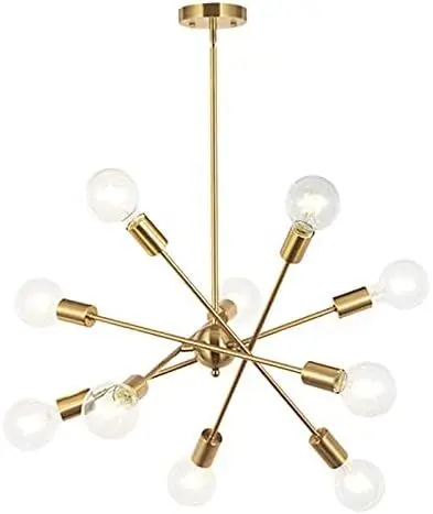 Modern Sputnik Chandelier Lamp 10 Lights Customizable Arms Brushed Finish prohome
