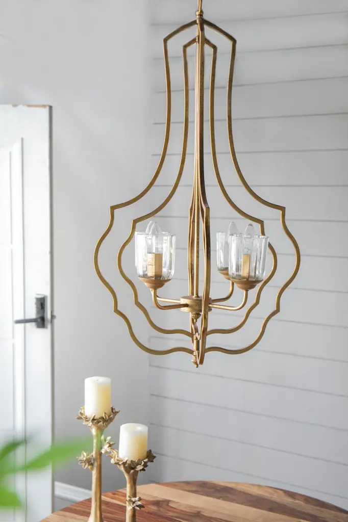 4 Light Metal Chandelier Hanging Light Fixture Customizable Chain Dining Room w2078