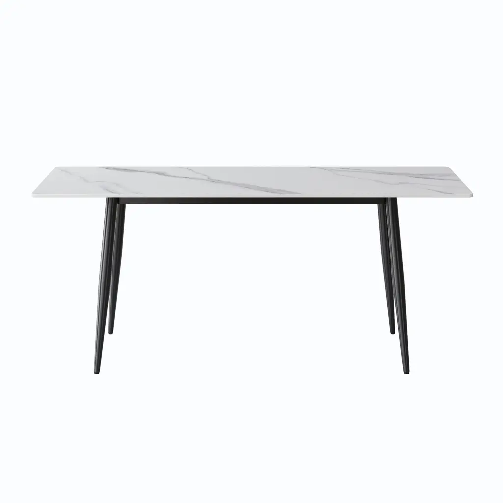 1.6 Meter Dining Table Panel Turntable White Stone Modern Dining atunus