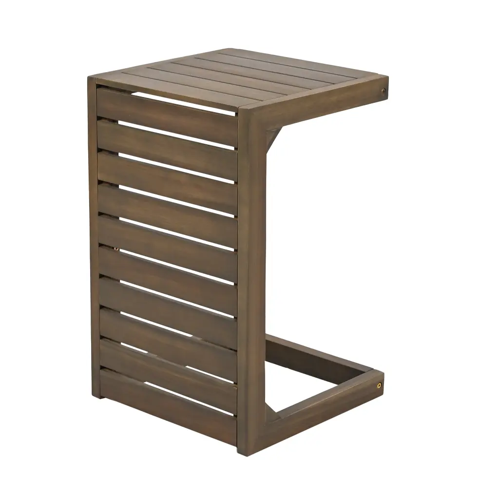 C Influence End Table Grey Acacia Wood Side Table Living Room nh-perfect home