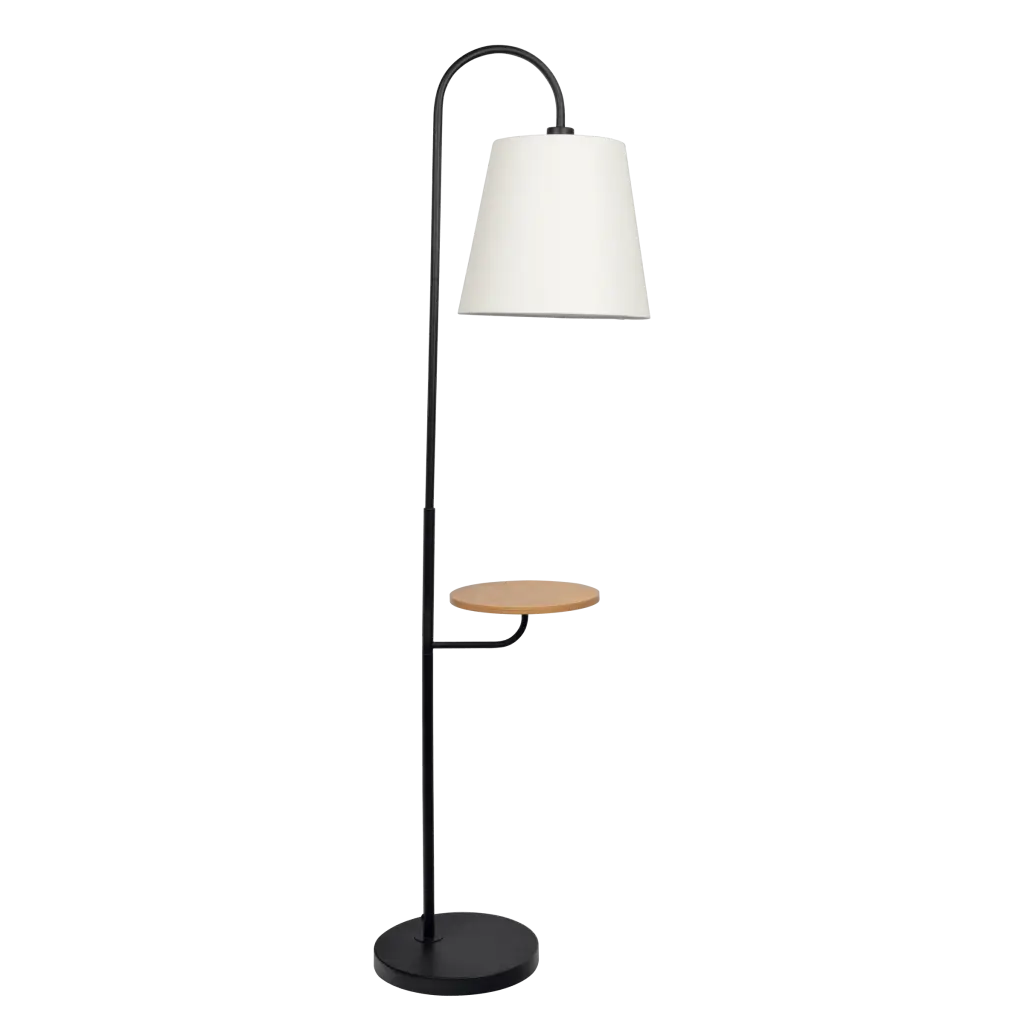 Seoul Black Floor Lamp Rotary Switch Wood Table Metal Base ashcroft furniture
