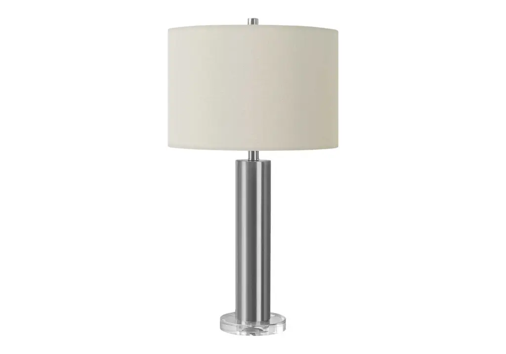 Lighting 28 H Table Lamp Nickel Metal Ivory Cream Shade Contemporary Lamp 8th street living