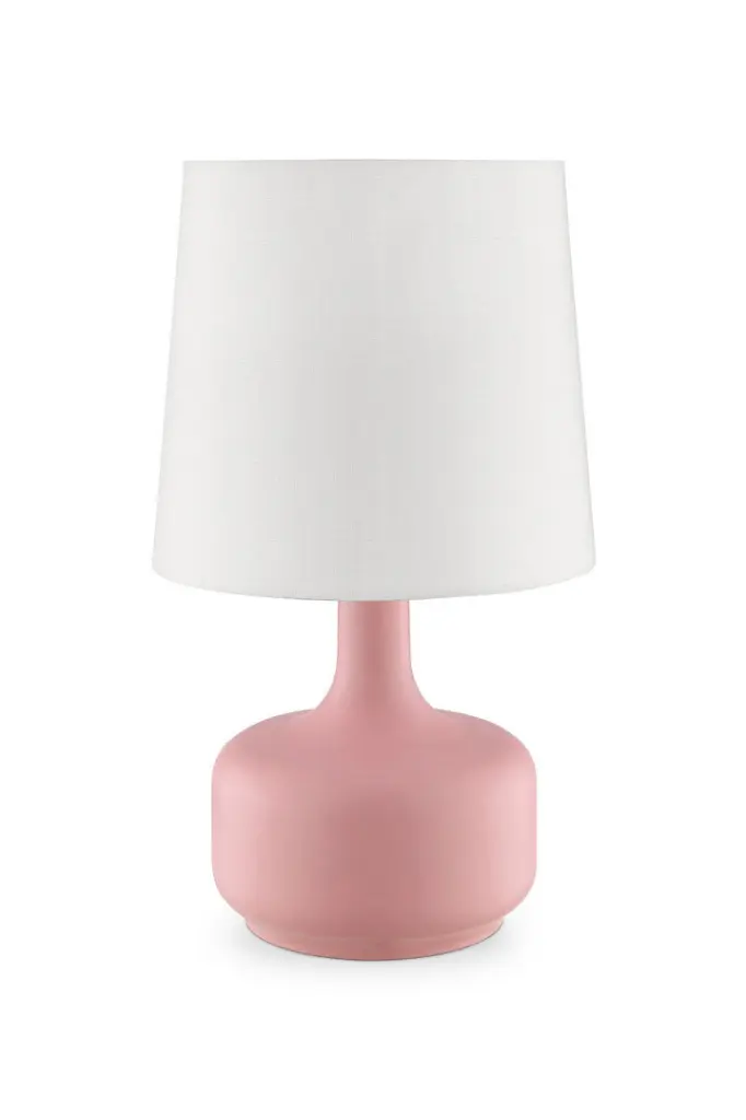 17.25 Inch Tall Cheru Modern Mid Century Touch On Table Lamp Powder Pink Bedside Lighting california home