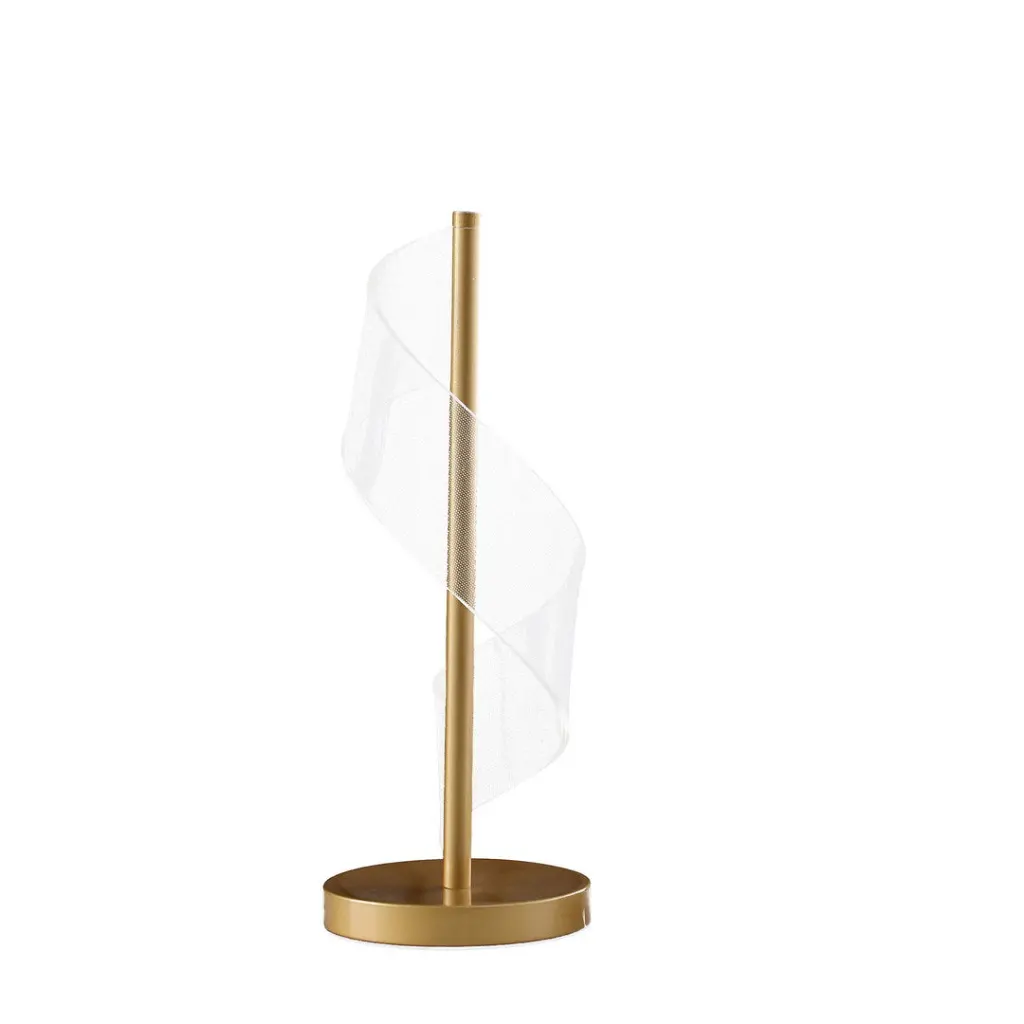 18.75 Dinamo Modern S Wave Swirl Acrylic LED Brushed Metal Table Lamp california home