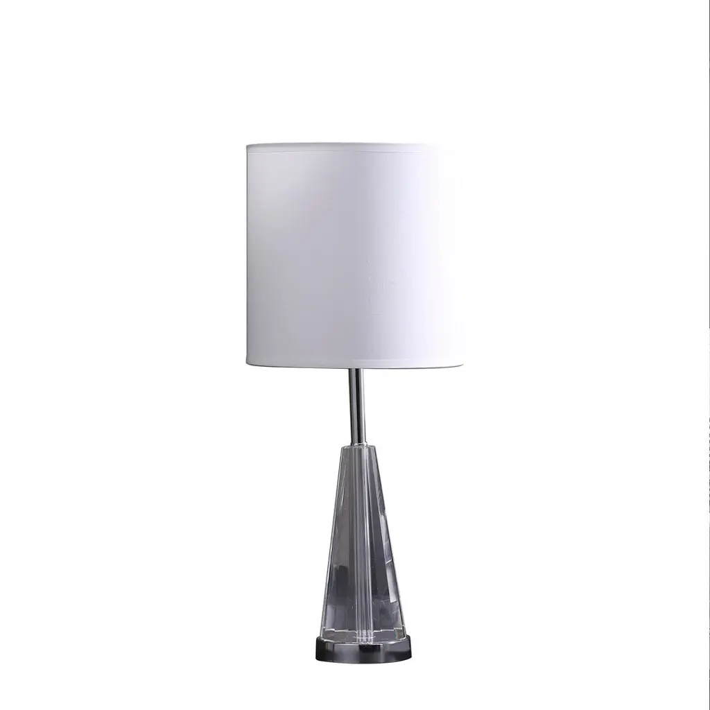 21.5 Inch Elli Prism Cone Shape Glass Table Lamp Shiny Metallic Finish california home