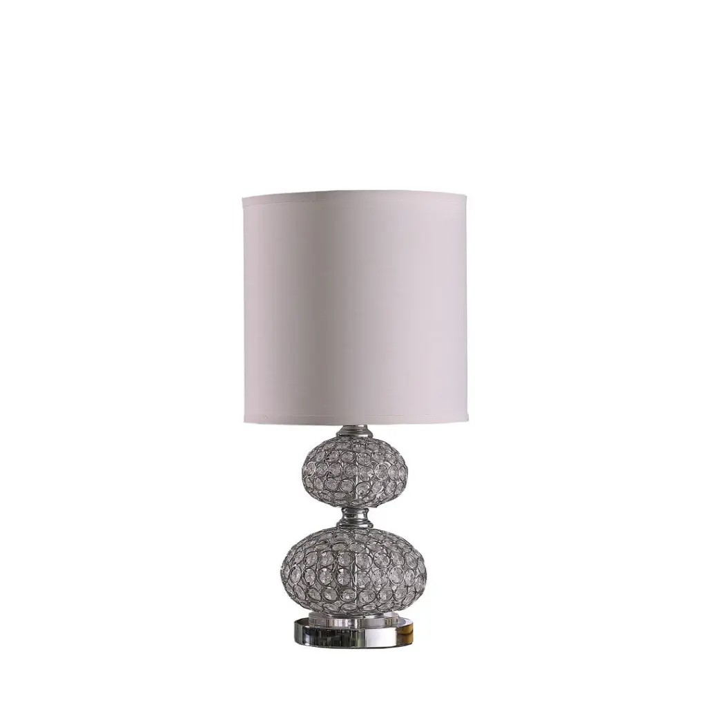 24 Inch Mod Glass Inspired Retro Table Lamp Shiny Metal Metallic Finish california home