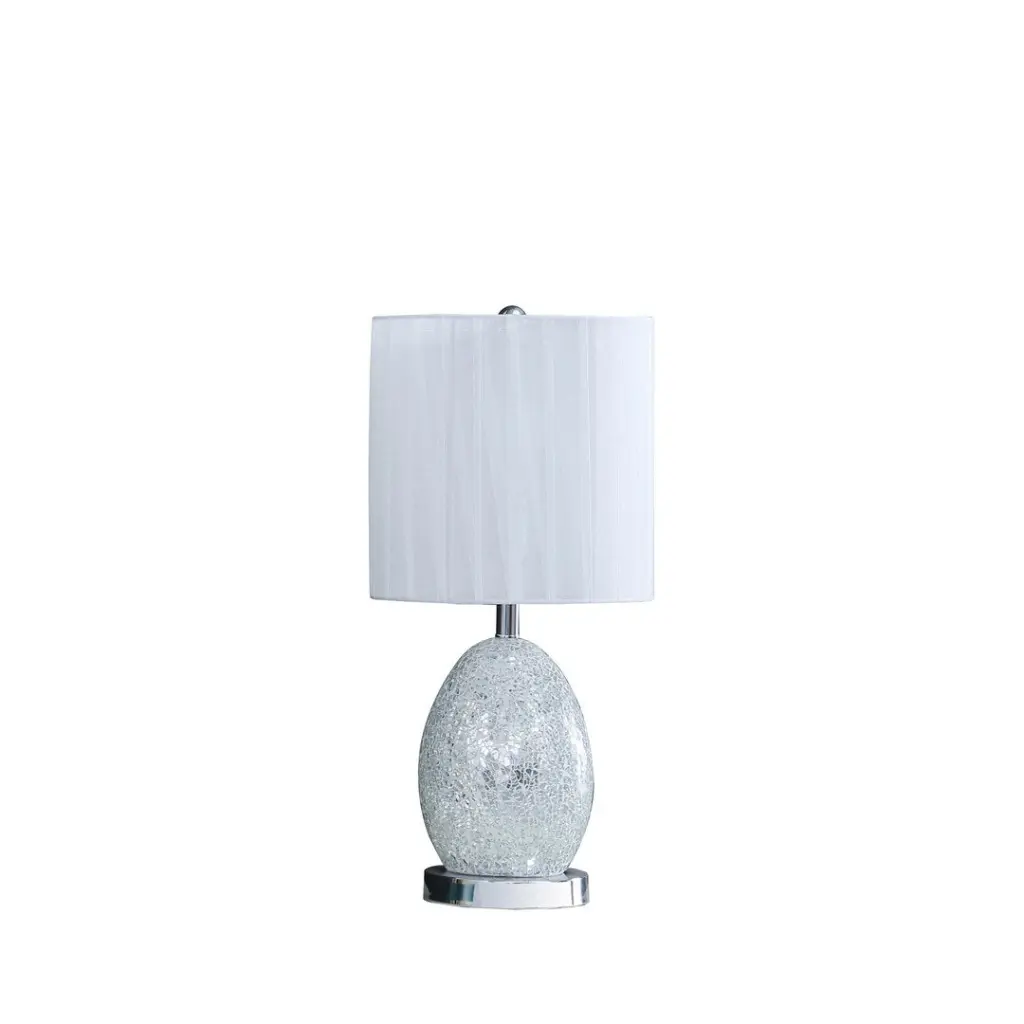 20 Inch Niels Shiny Metal Mirror Crystal Metallic Table Lamp Nightlight california home