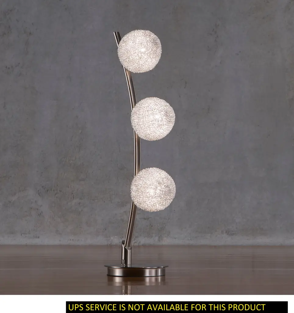 Modern Home Decor Table Light Curved Stand and Satin Nickel Finish Bedroom or Living Room kanepe