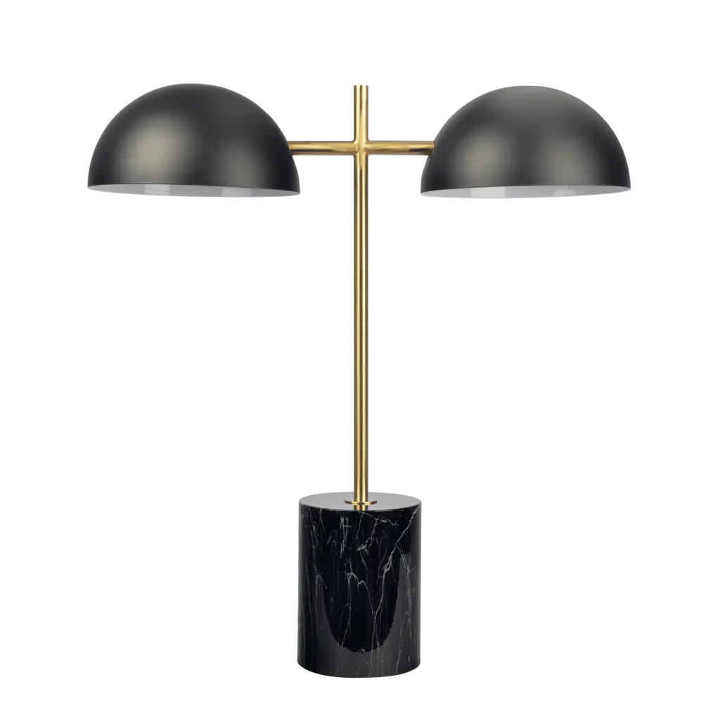 Nova Hydro Black Table Lamp On Off Switch Double Lamp Faux Marble ashcroft furniture