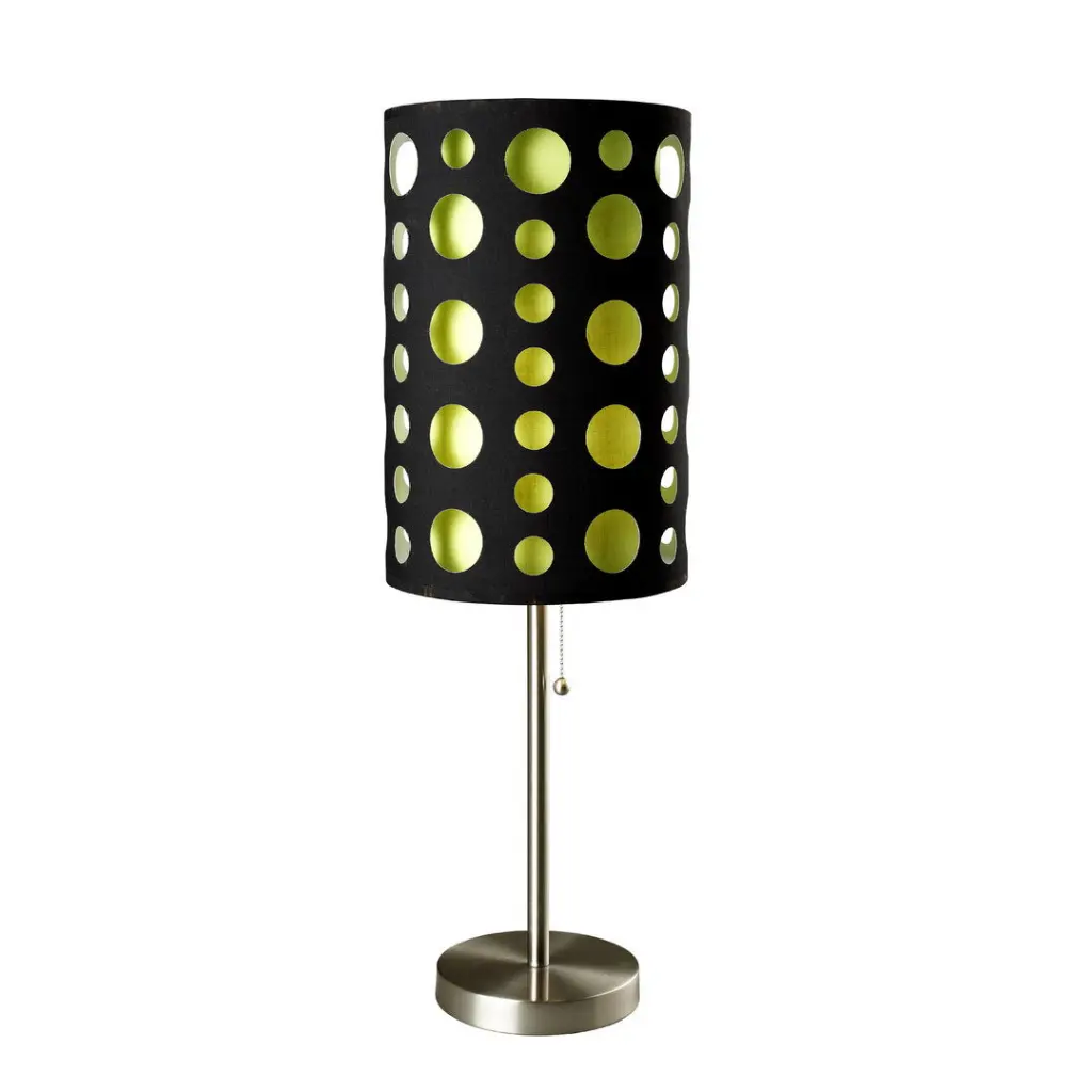 33 Inch Tall Metallic Table Lamp Retro Design Black And Green Shade Multifunctional Lamp california home