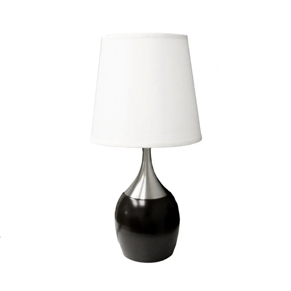 24 Inch Tall Metallic Touch Table Lamp Espresso Finish and White Shade california home