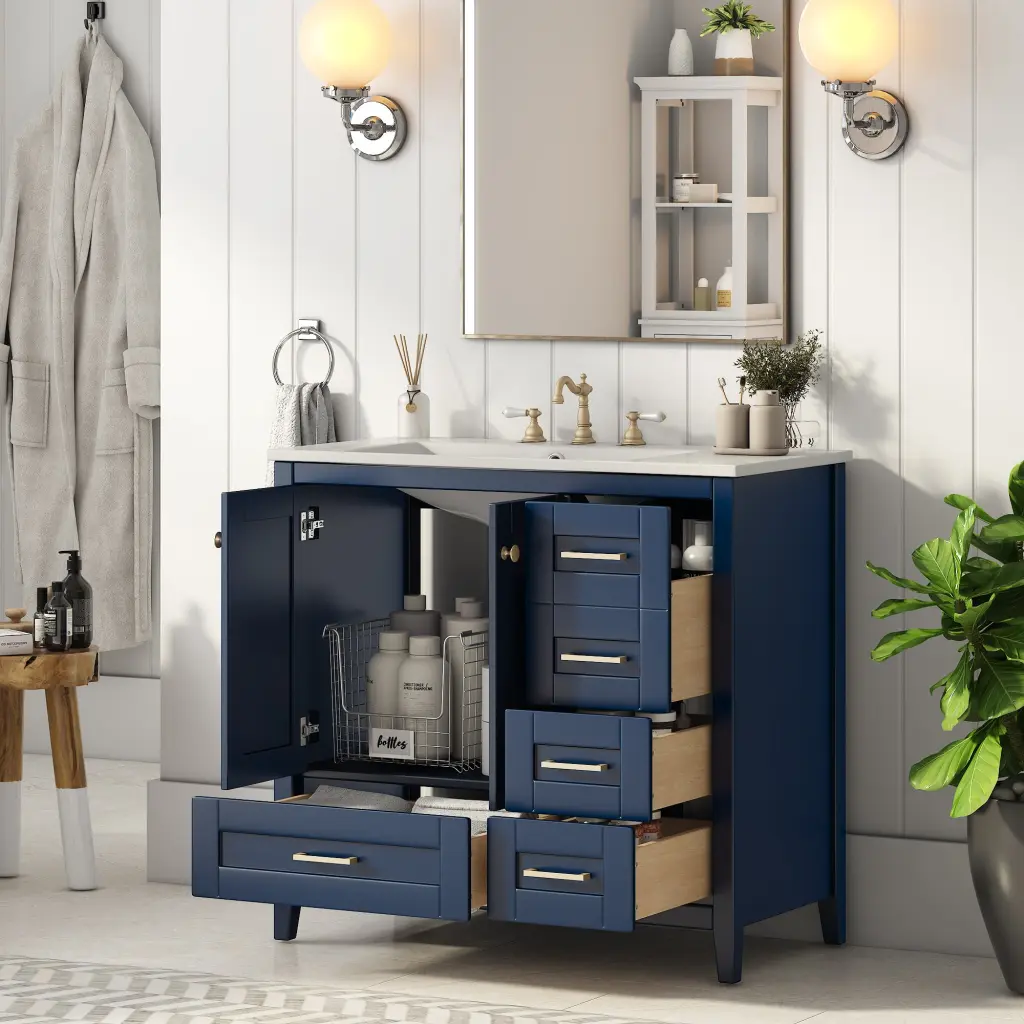 36 Inch Bathroom Vanity Sink Bundle Set Modern Bathroom Cabinet mrs