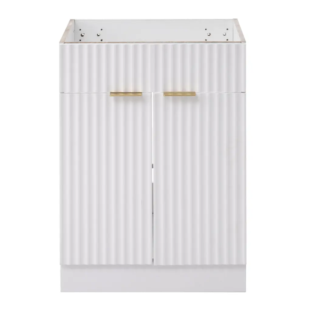 24 Inch Modern Bathroom Vanity Sink Cabinet White MDF Not Incorporated rnb