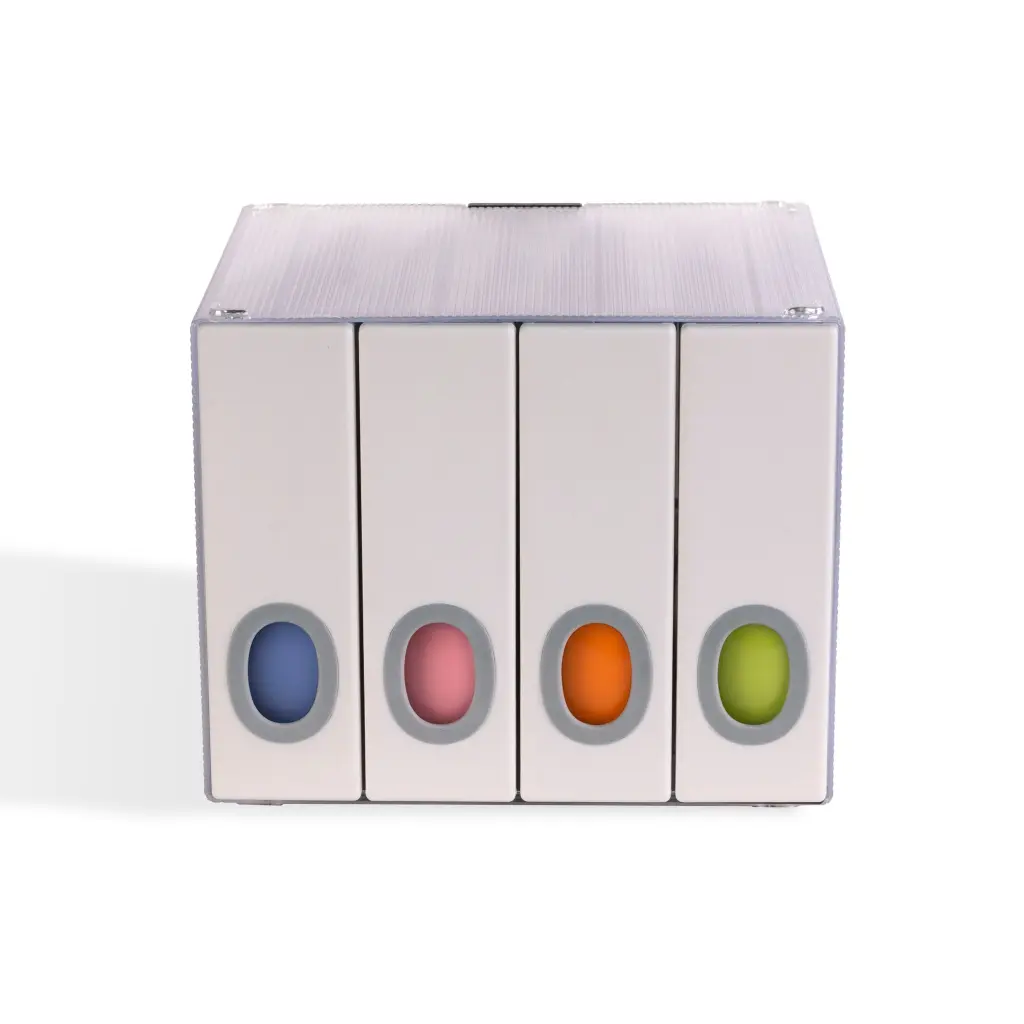 Disc Cube Stackable Wall Mountable White Polymer Storage atlantic inc.