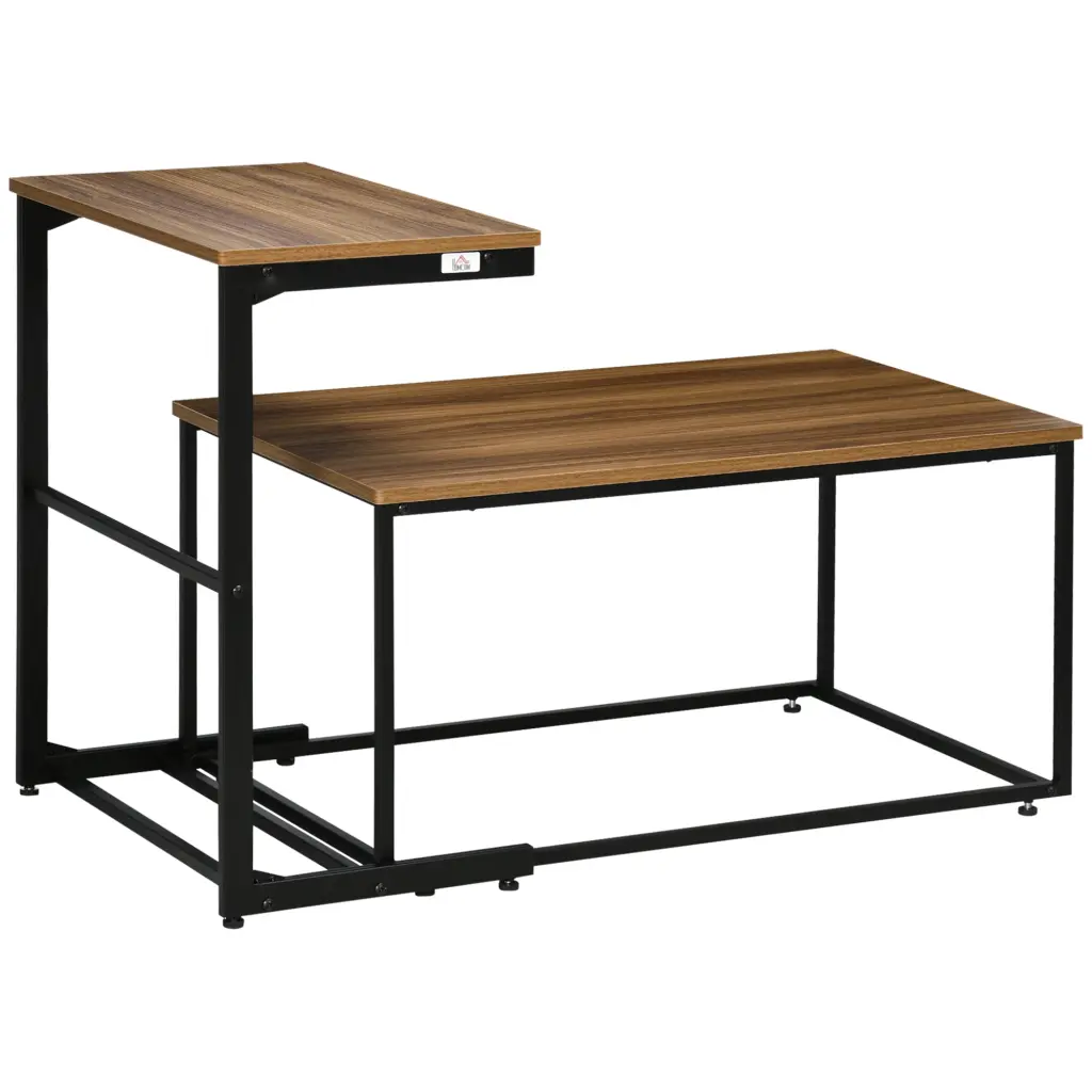 Homcom Nesting Tables Set 2 Industrial Coffee Table Set Metal Frame aosom business