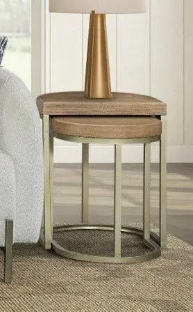 Nesting Tables Latte Light Brown MDF Metal Living Room ihomefurnishings