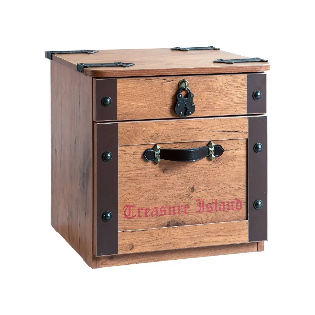 Ahoy Nightstand Brown Oak Particle Board Bedside Table atlas kids furniture