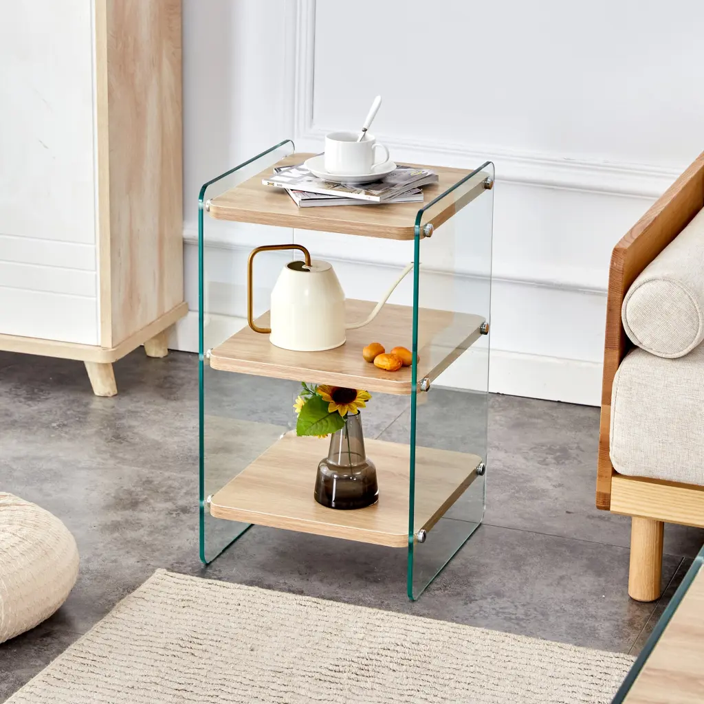 Three Layer Bedside Cabinet Board Is Made Mdf Timberen Stick droom w-1151
