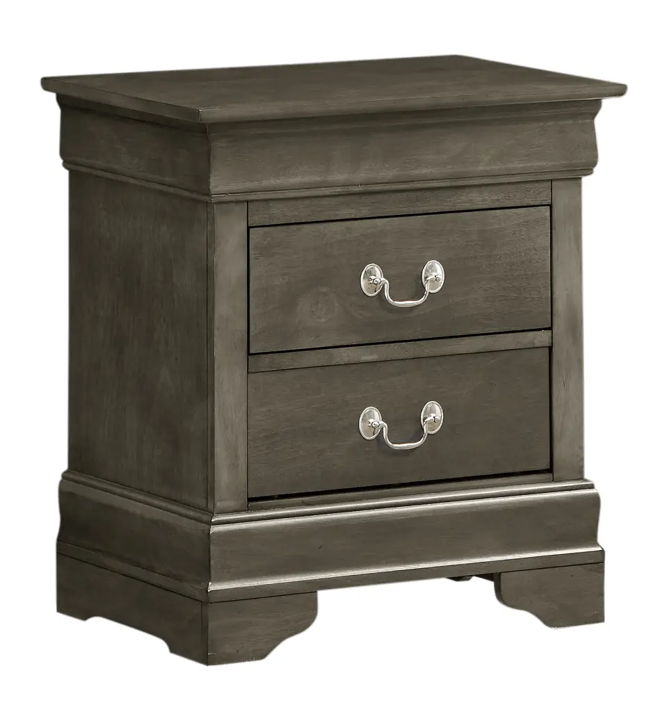 Elegant Gray Traditional Nightstand Particle Board Bedroom glory furniture