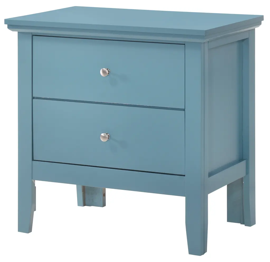 Teal Nightstand - Primo G1338 Particle Board Bedside Table Drawer glory furniture