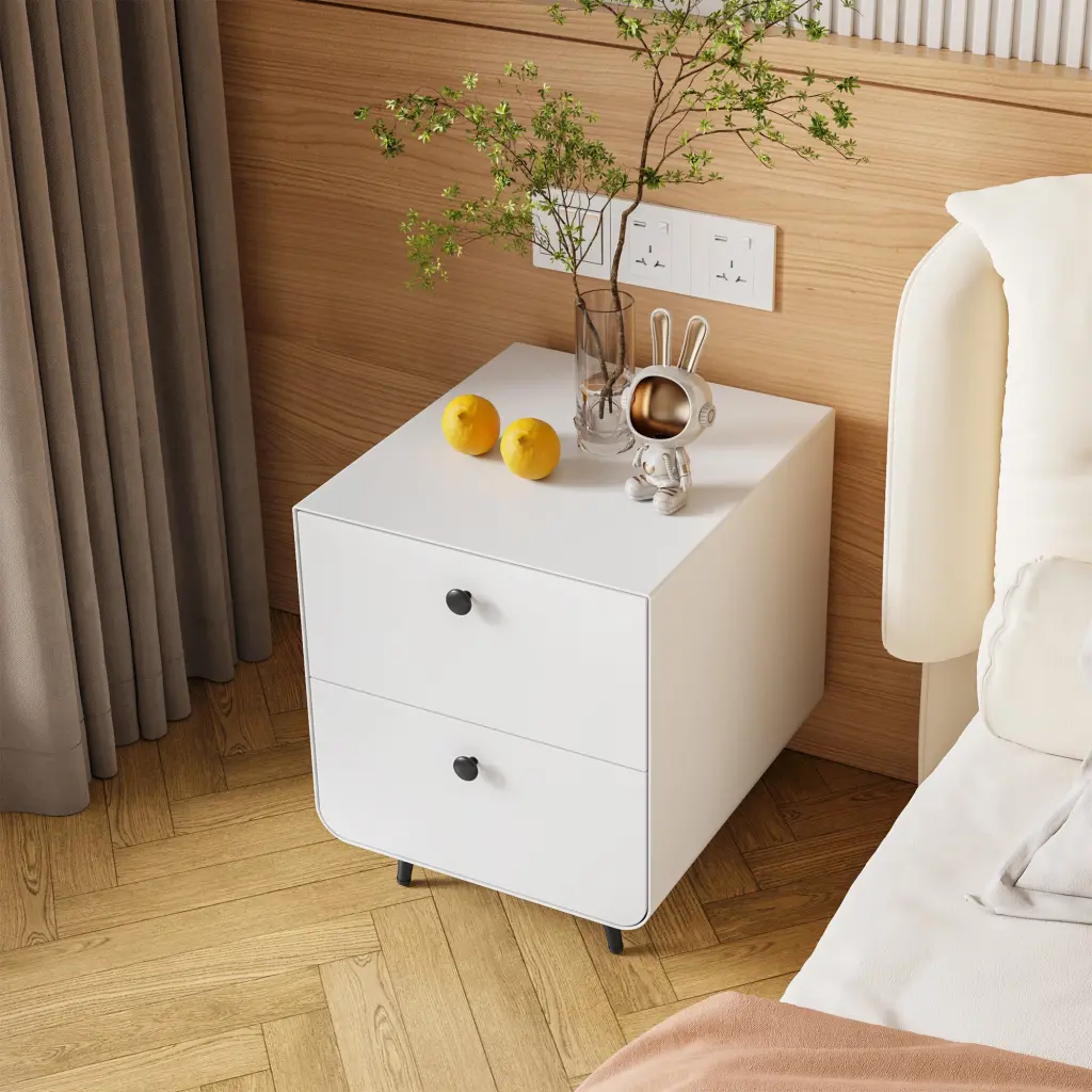 Modern Night Stand Storage Cabinet Alloy Metal Bedside Table Bedroom histeel