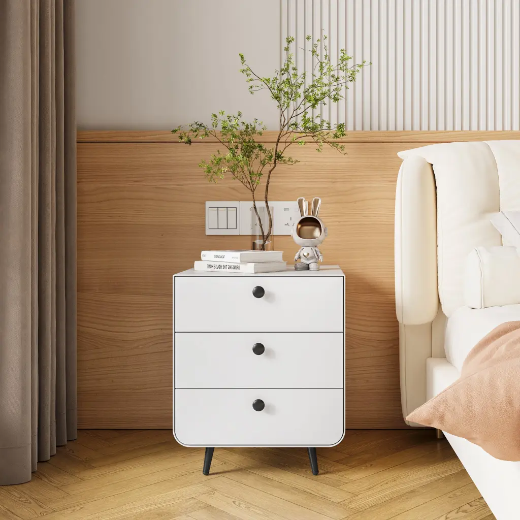 Modern Night Stand Storage Cabinet Living Room Bedroom Alloy Metal Cabinet histeel